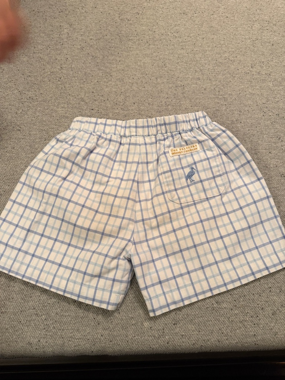 TBBC Light Blue and White Plaid Elastic Waist Shorts - Picture 4 of 4